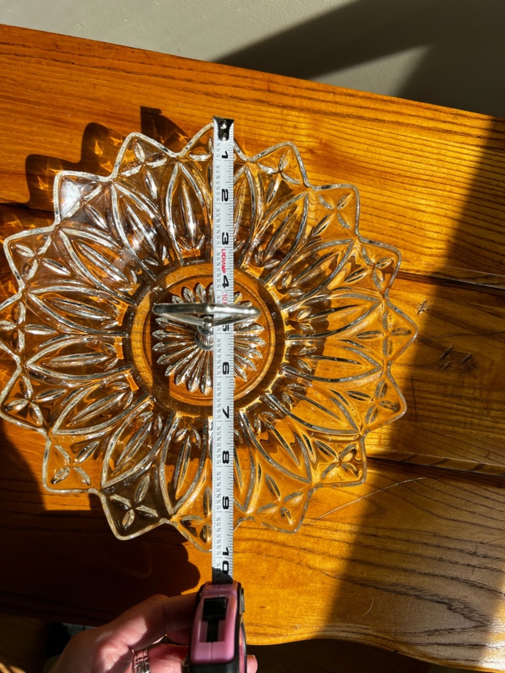 Clear Glass Decorative Two-Tier Handle Serving Dish - Picture 10 of 11